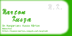 marton kusza business card